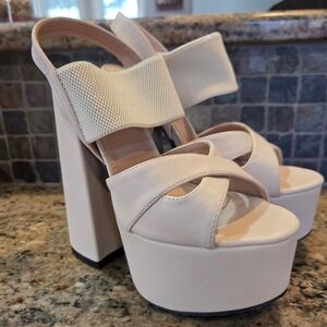 Shein Women's  Platform High Heels Light Pink Spring Summer Club Dancer Size 36